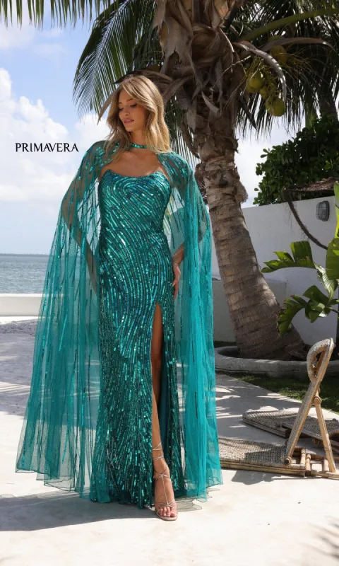 Long Prom Dress: Primavera 4376 sold by PromGirl
