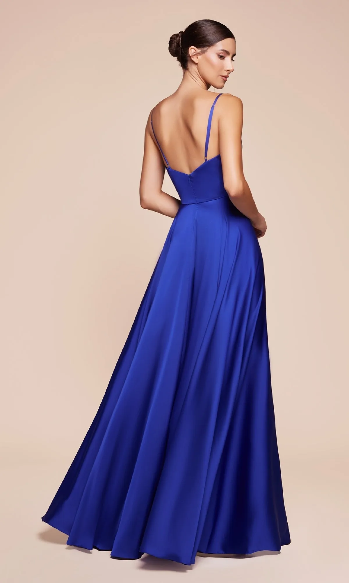 Classic A-Line Satin Prom Dress: CL7485-1 sold by PromGirl product image thumbnail 2