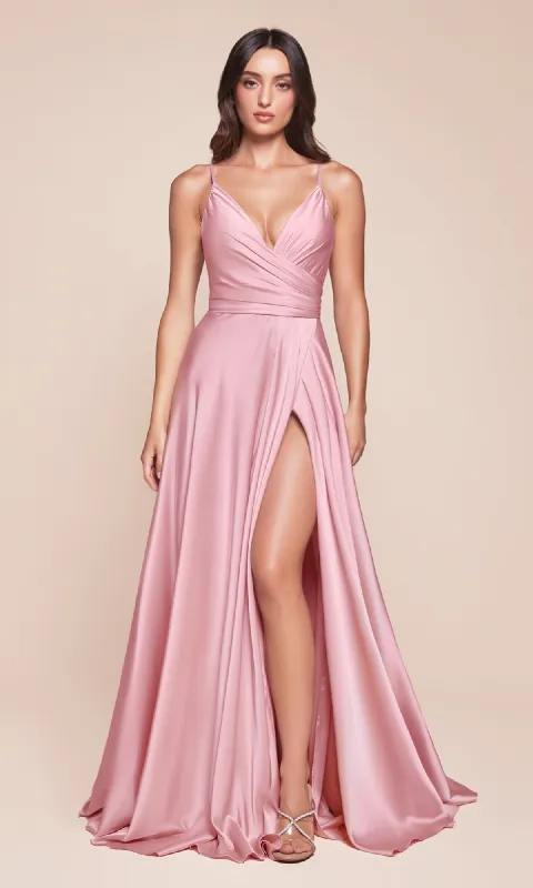 Classic A-Line Satin Prom Dress: CL7485-1 made by PromGirl