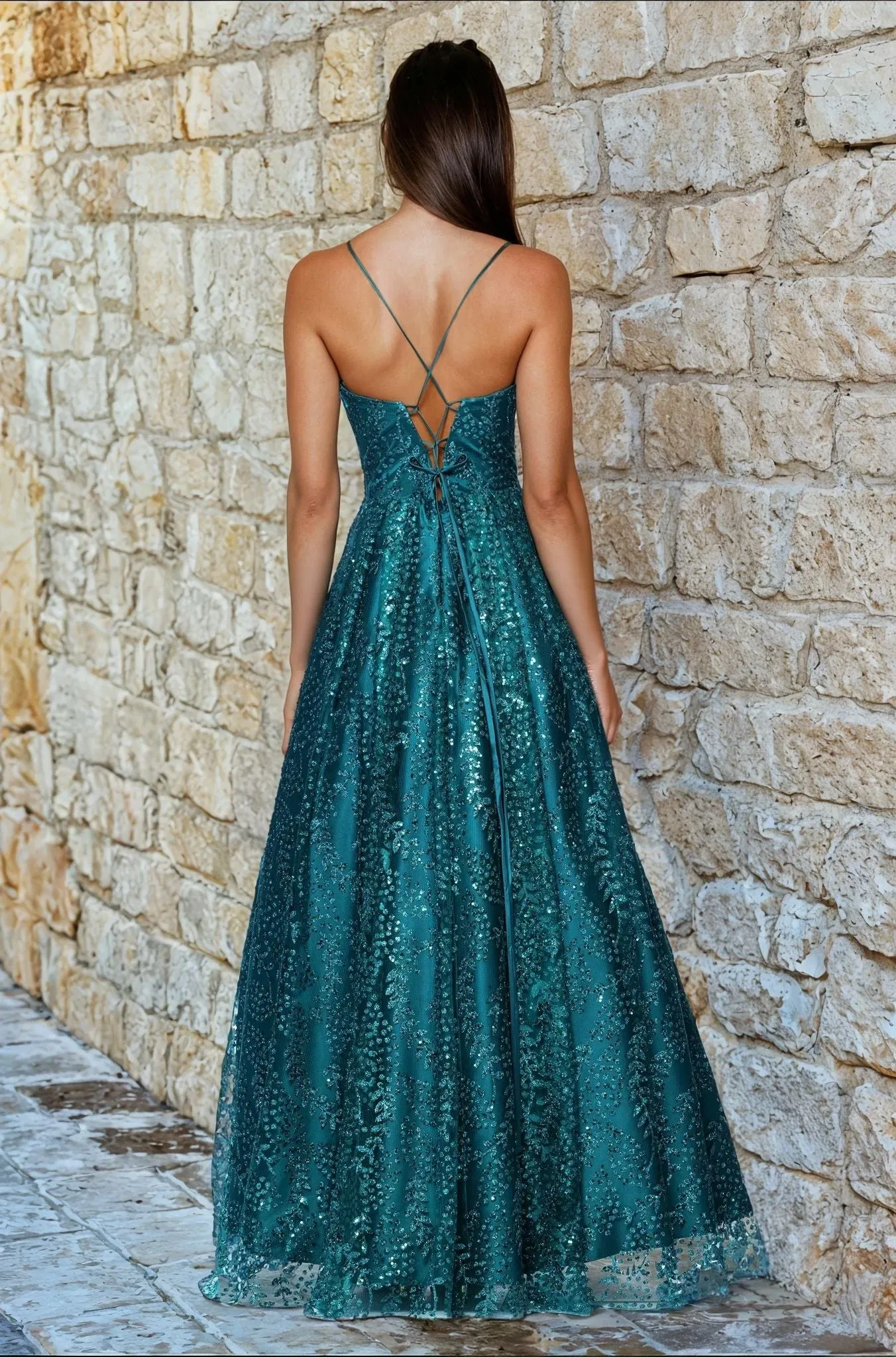Long Glitter Prom Dress: Blondie Nites 4617BN sold by PromGirl product image thumbnail 2
