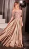 Off-the-Shoulder Prom Ball Gown: Ladivine CDS525 sold by PromGirl