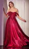 Off-the-Shoulder Prom Ball Gown: Ladivine CDS525 sold by PromGirl