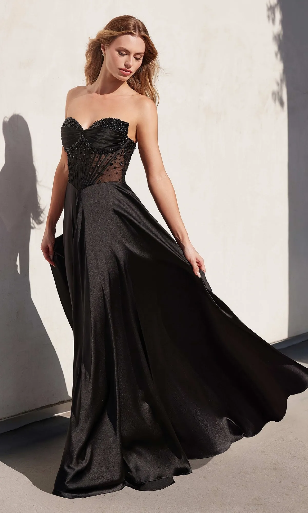 Strapless Long A-Line Prom Dress: Ladivine CD297 sold by PromGirl product image thumbnail 3