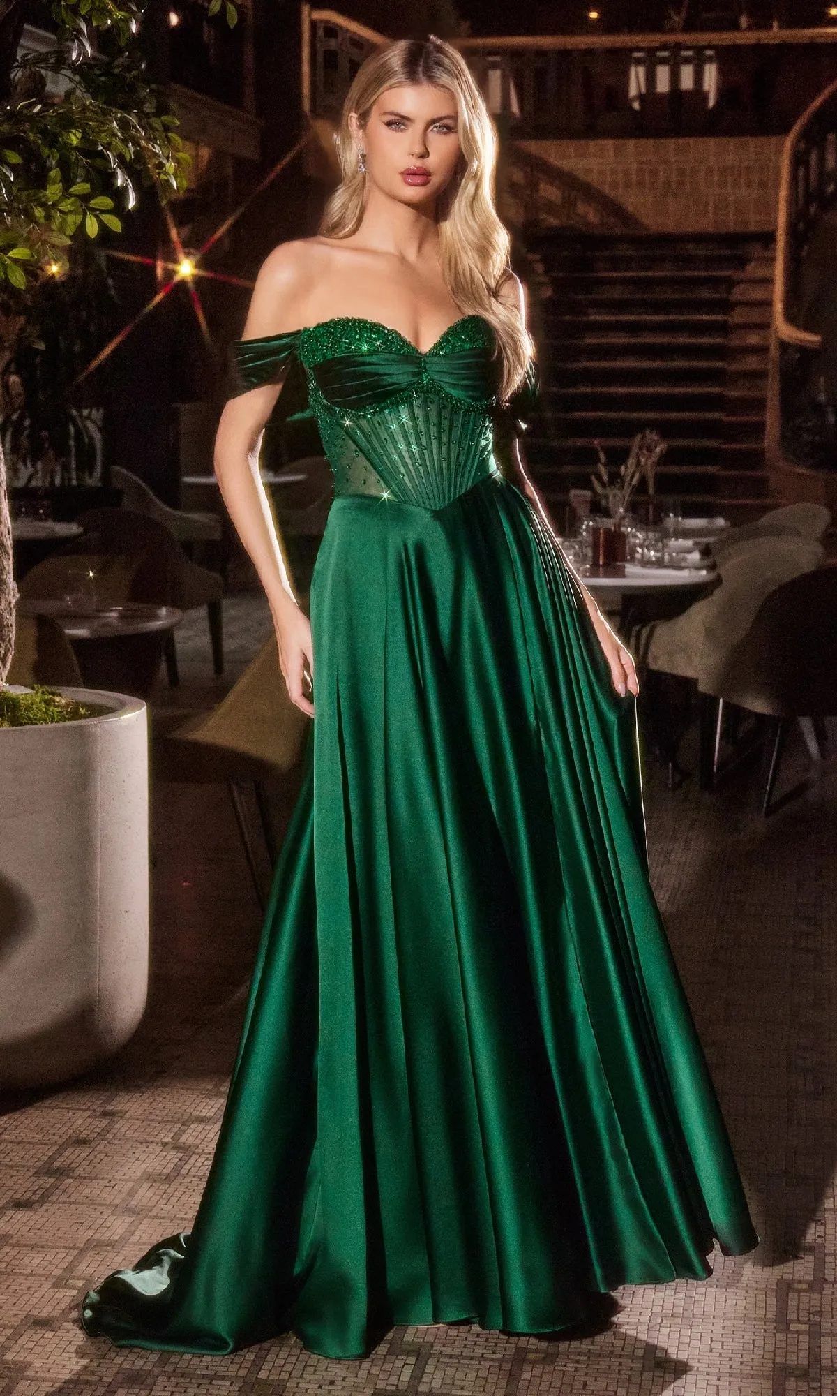 Strapless Long A-Line Prom Dress: Ladivine CD297 sold by PromGirl product image thumbnail 5