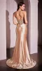 Beaded-Bodice Long Prom Dress: Ladivine CC0238 sold by PromGirl