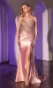 Beaded-Bodice Long Prom Dress: Ladivine CC0238 sold by PromGirl