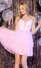 Corset Ruffled Short Prom Dress: Abby Paris 94209 sold by PromGirl