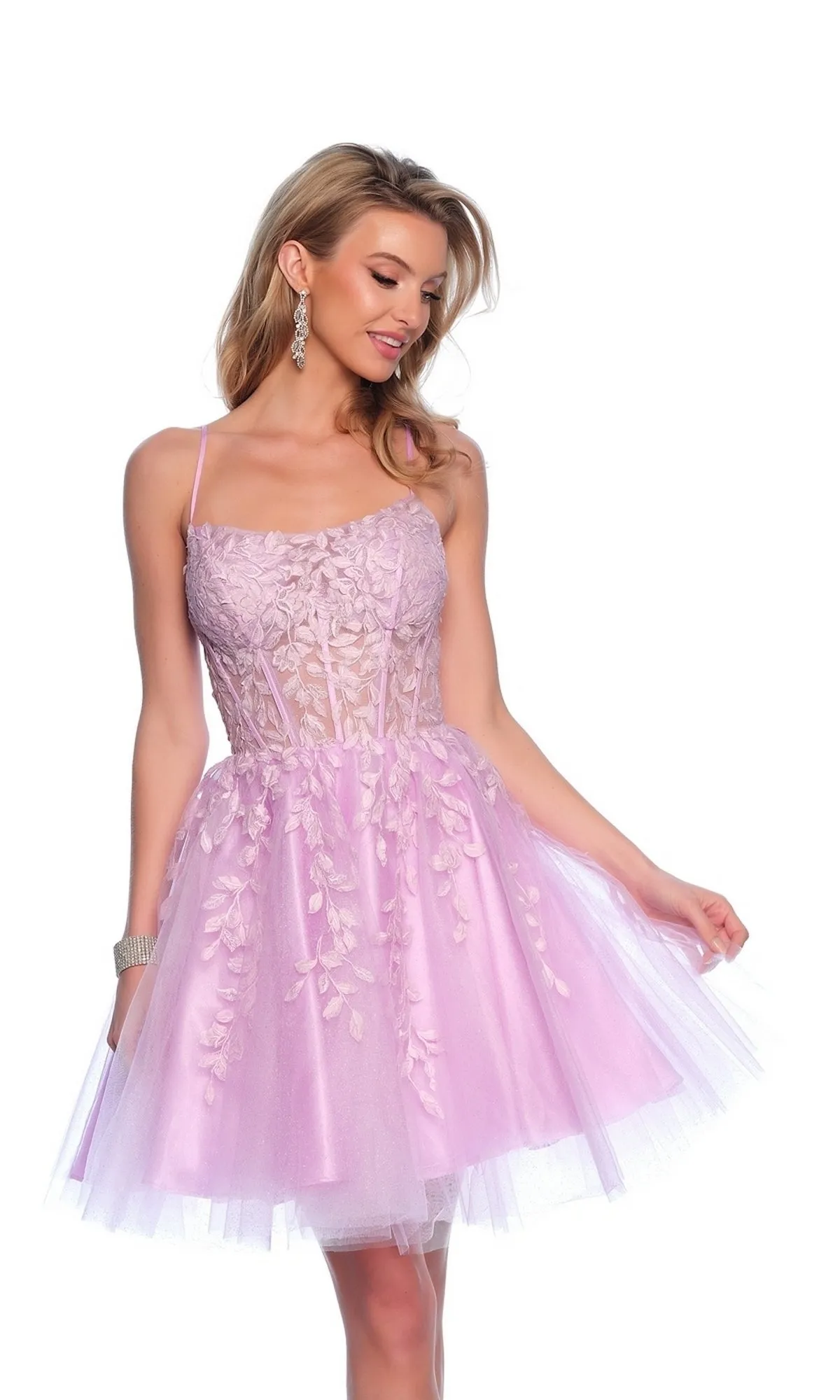 Purple Homecoming Dress: Dave & Johnny 11750 sold by PromGirl