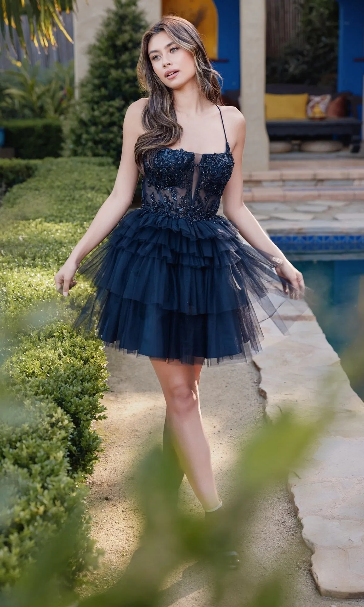 Short Ruffled Homecoming Dress: Juliet JT935K sold by PromGirl product image thumbnail 5