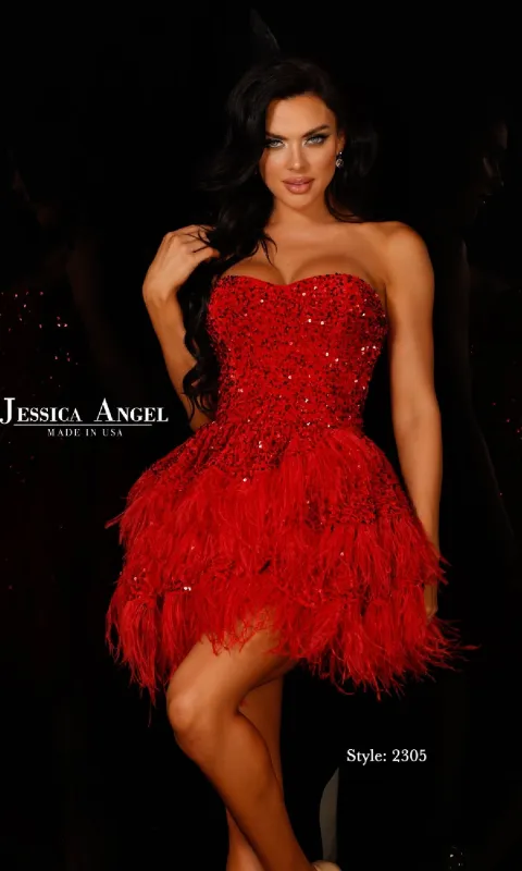 Strapless Sequin Hoco Dress: Jessica Angel 2305 sold by PromGirl