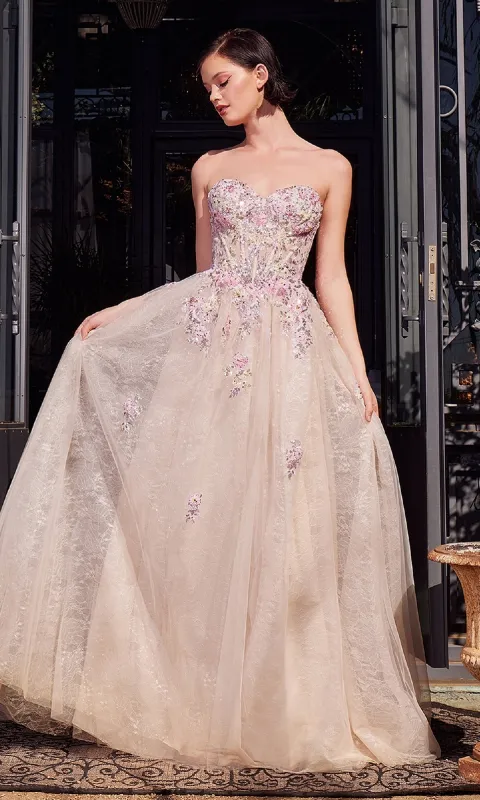 Strapless Long Prom Ball Gown: Andrea & Leo A1468 sold by PromGirl