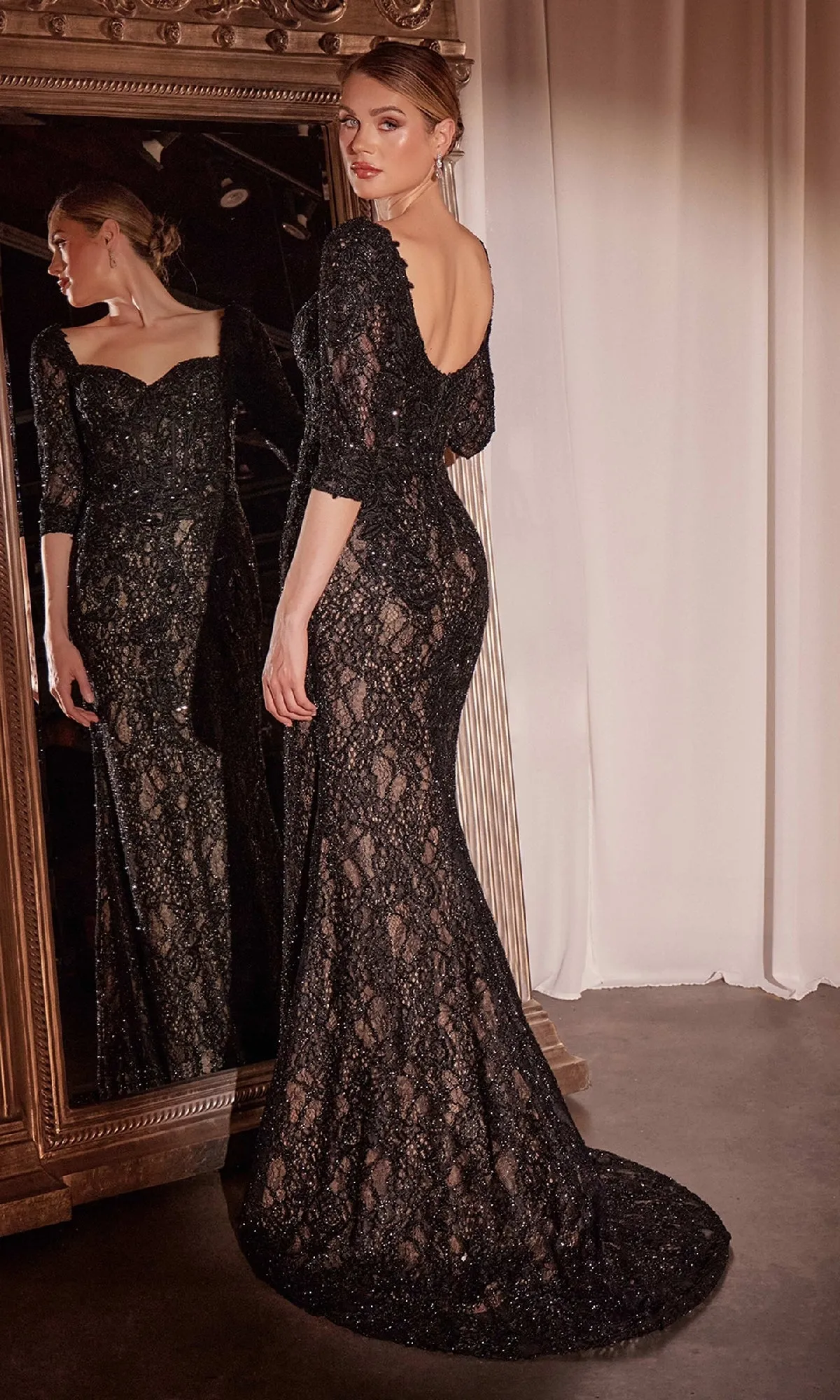 Tulle Overskirt Long Formal Dress: Ladivine CD749 sold by PromGirl product image thumbnail 2