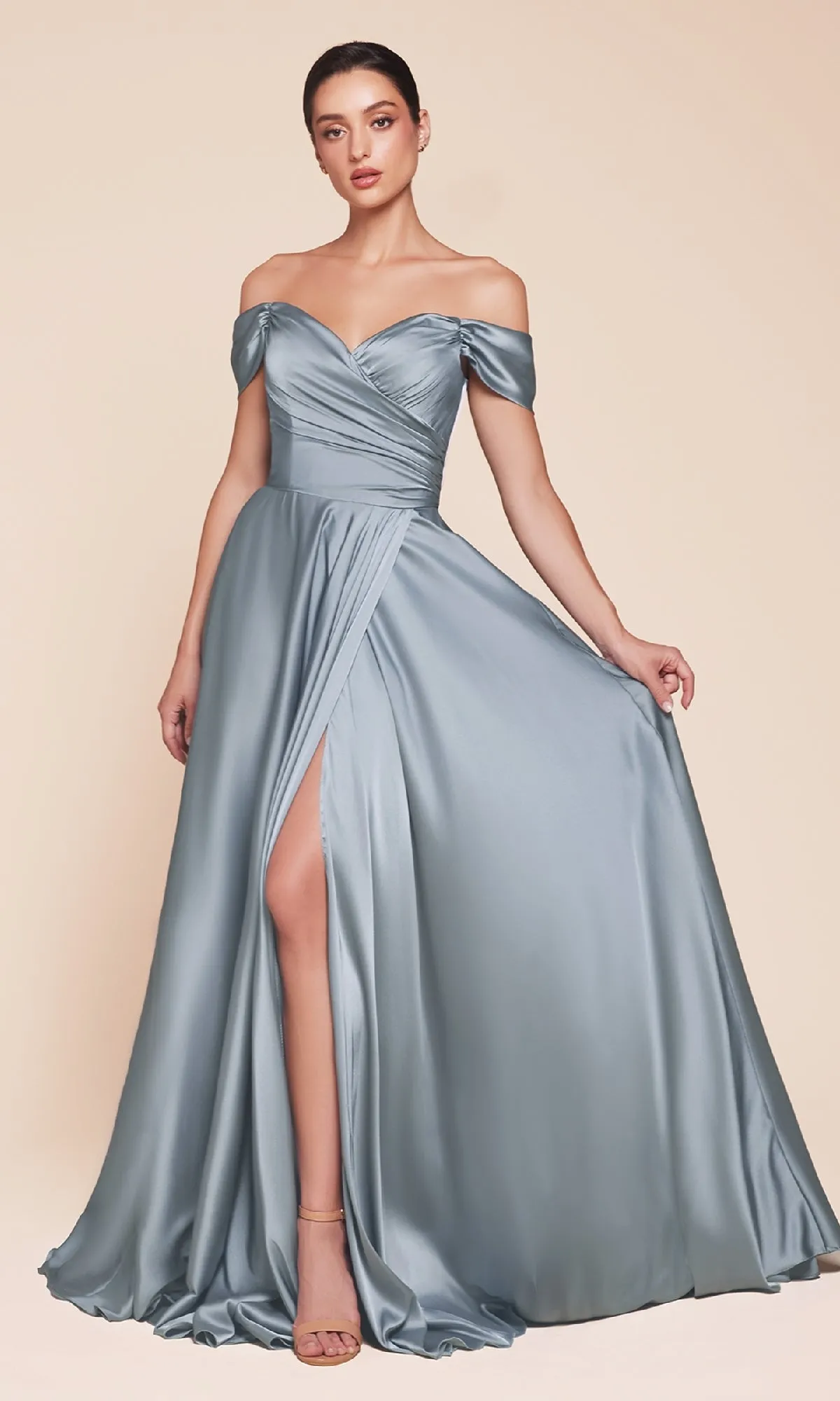 Off-the-Shoulder Long Prom Dress: Ladivine 7493-1 sold by PromGirl product image thumbnail 4