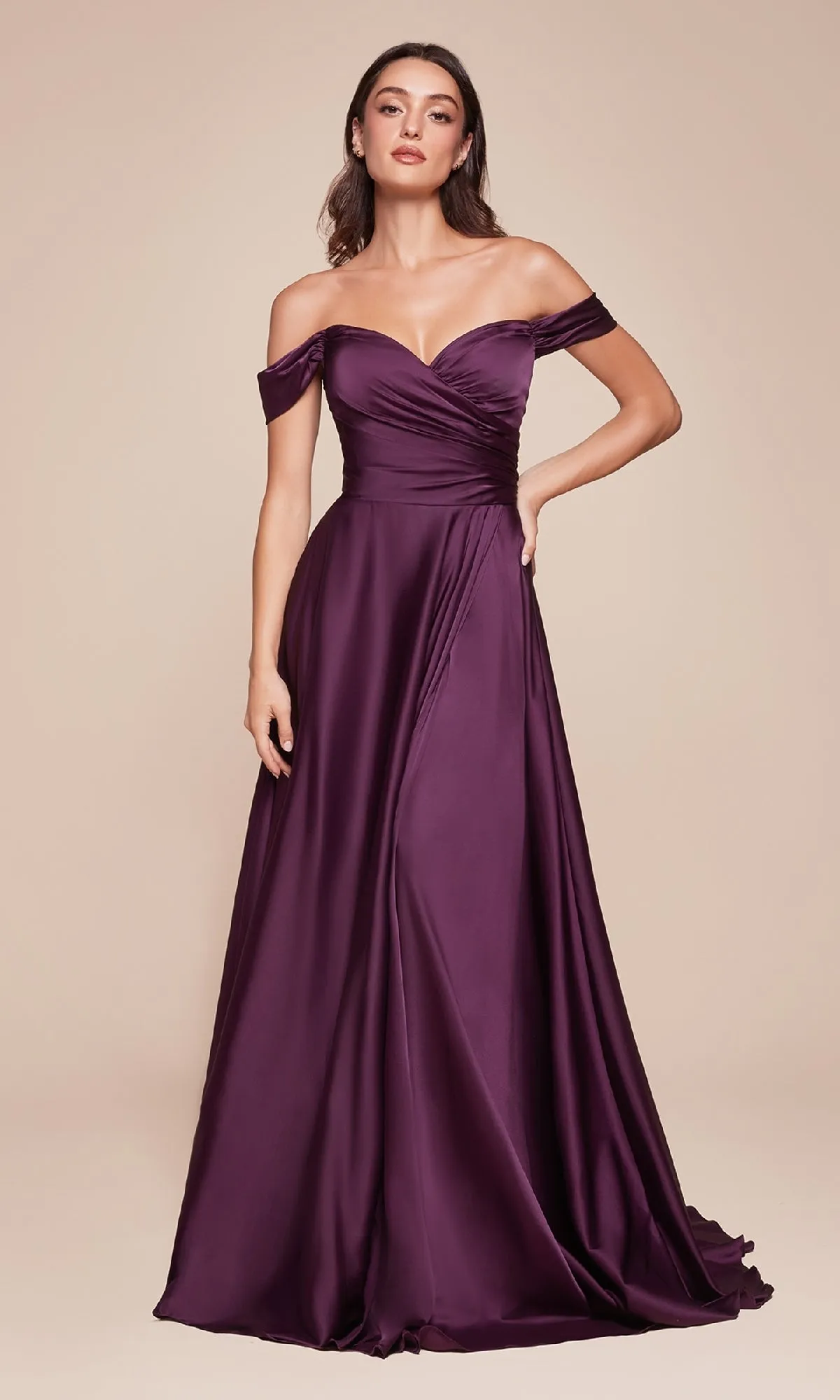 Off-the-Shoulder Long Prom Dress: Ladivine 7493-1 sold by PromGirl product image thumbnail 5
