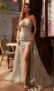 Overskirt Long Glitter Prom Dress: Ladivine CM384 sold by PromGirl