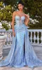 Overskirt Long Glitter Prom Dress: Ladivine CM384 sold by PromGirl