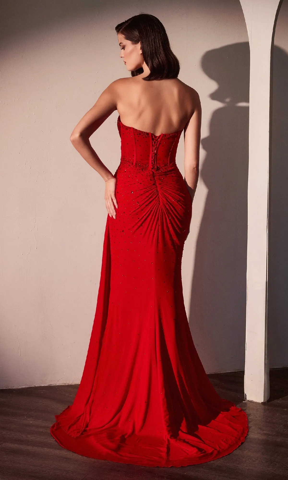 Strapless Sweetheart Prom Gown: Ladivine CD770 sold by PromGirl product image thumbnail 4