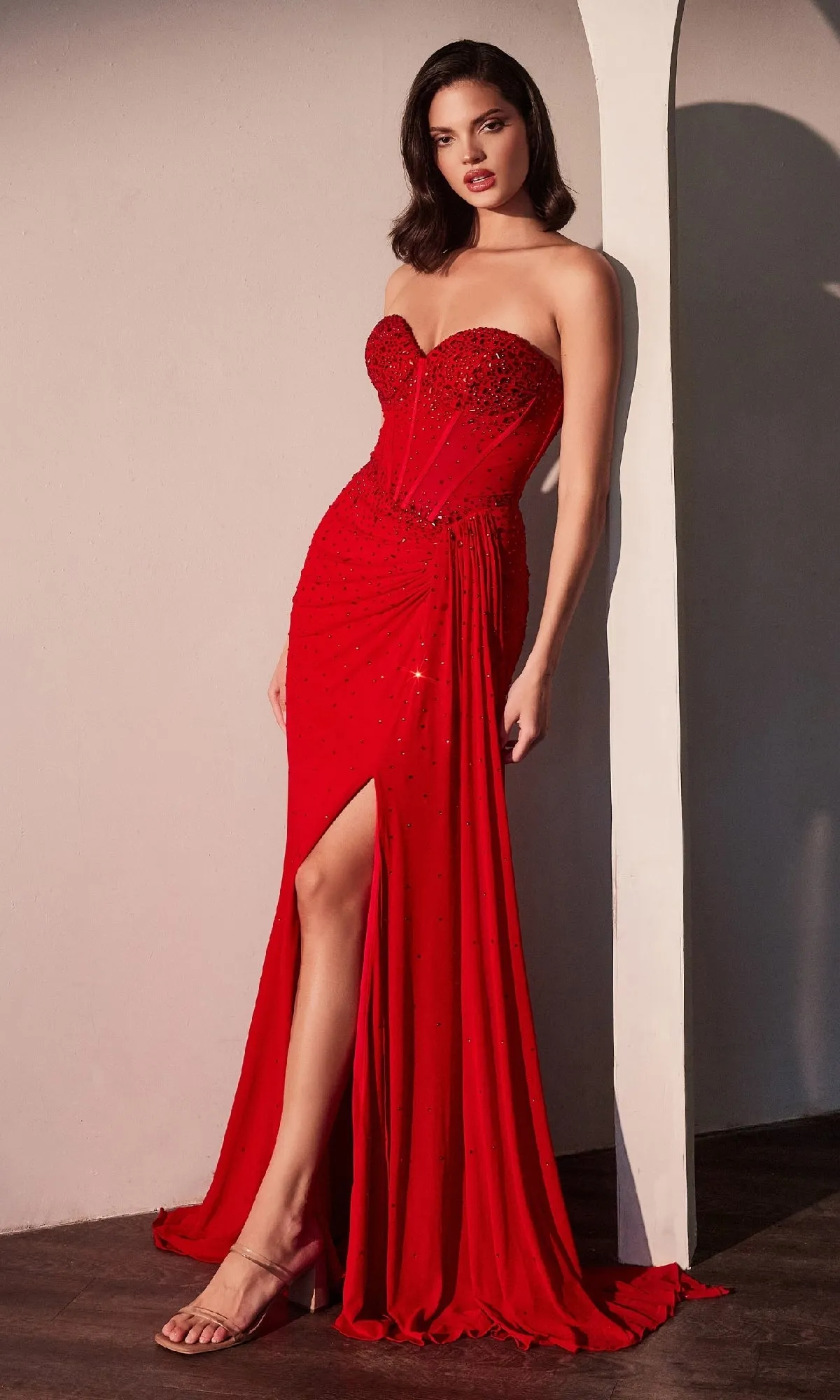 Strapless Sweetheart Prom Gown: Ladivine CD770 sold by PromGirl product image thumbnail 5