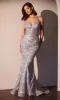 Long Sequin Corset Prom Dress: Ladivine CC0401 sold by PromGirl