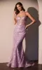 Long Sequin Corset Prom Dress: Ladivine CC0401 sold by PromGirl