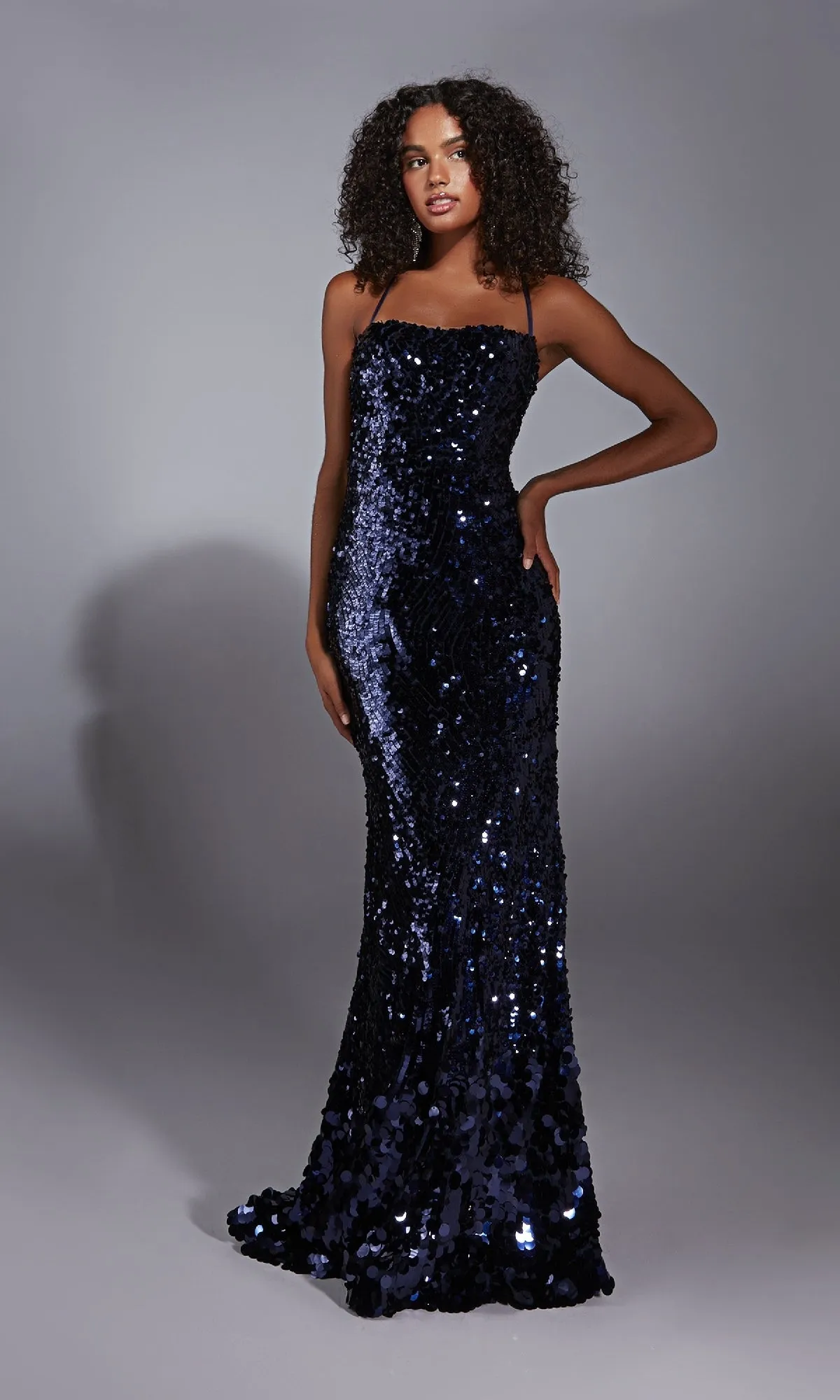Strappy-Back Long Sequin Prom Dress: Alyce 61758 sold by PromGirl product image thumbnail 3