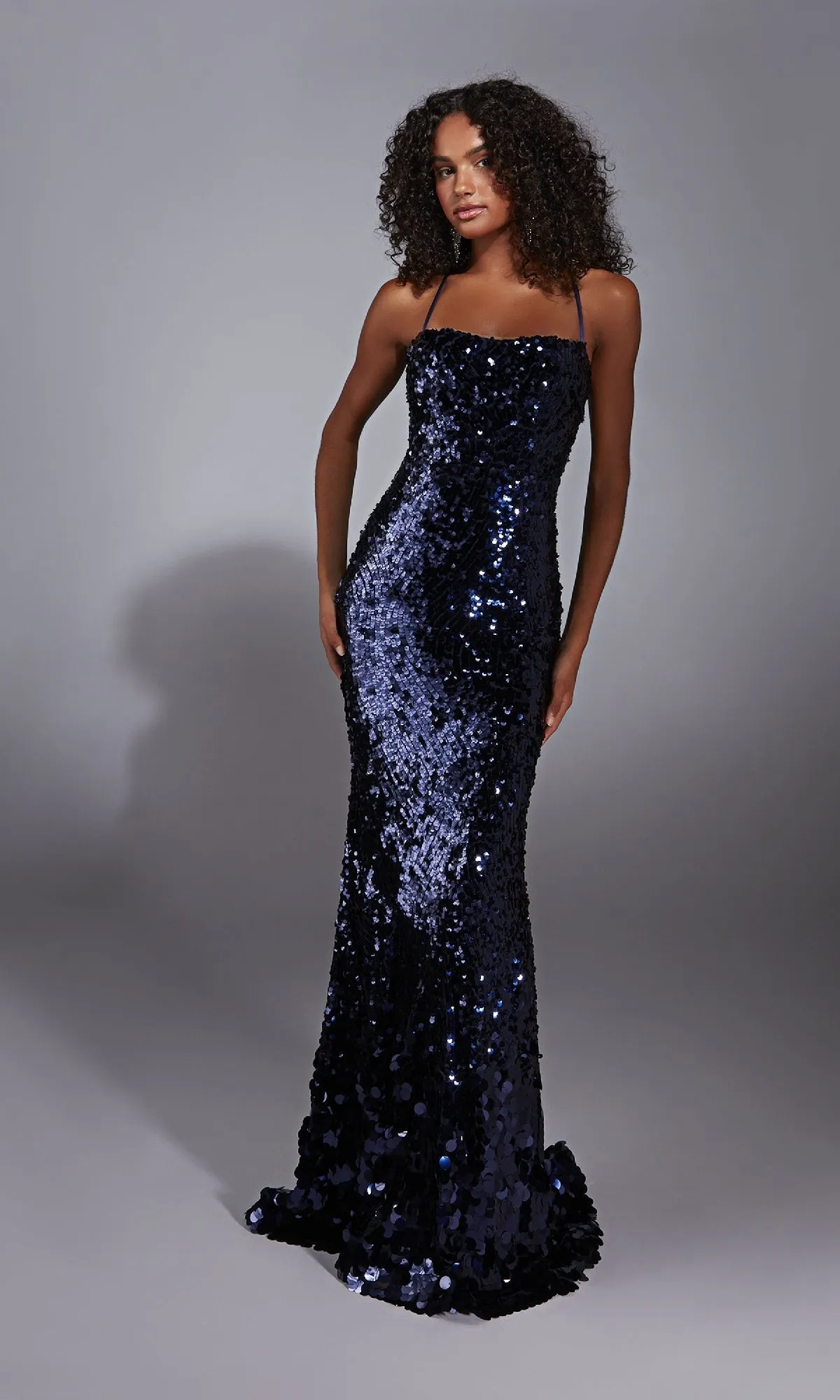 Strappy-Back Long Sequin Prom Dress: Alyce 61758 sold by PromGirl