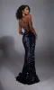 Strappy-Back Long Sequin Prom Dress: Alyce 61758 sold by PromGirl