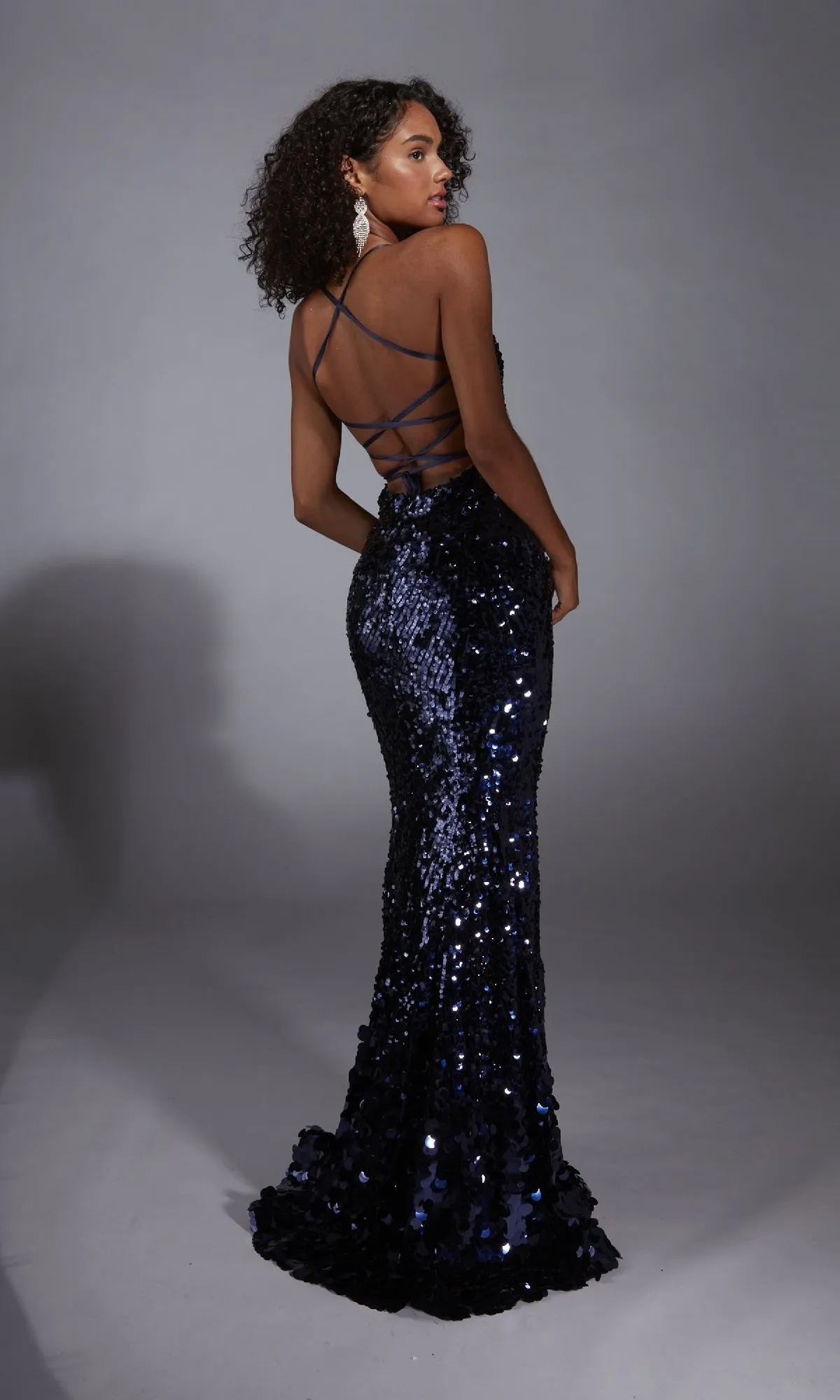 Strappy-Back Long Sequin Prom Dress: Alyce 61758 sold by PromGirl product image thumbnail 2