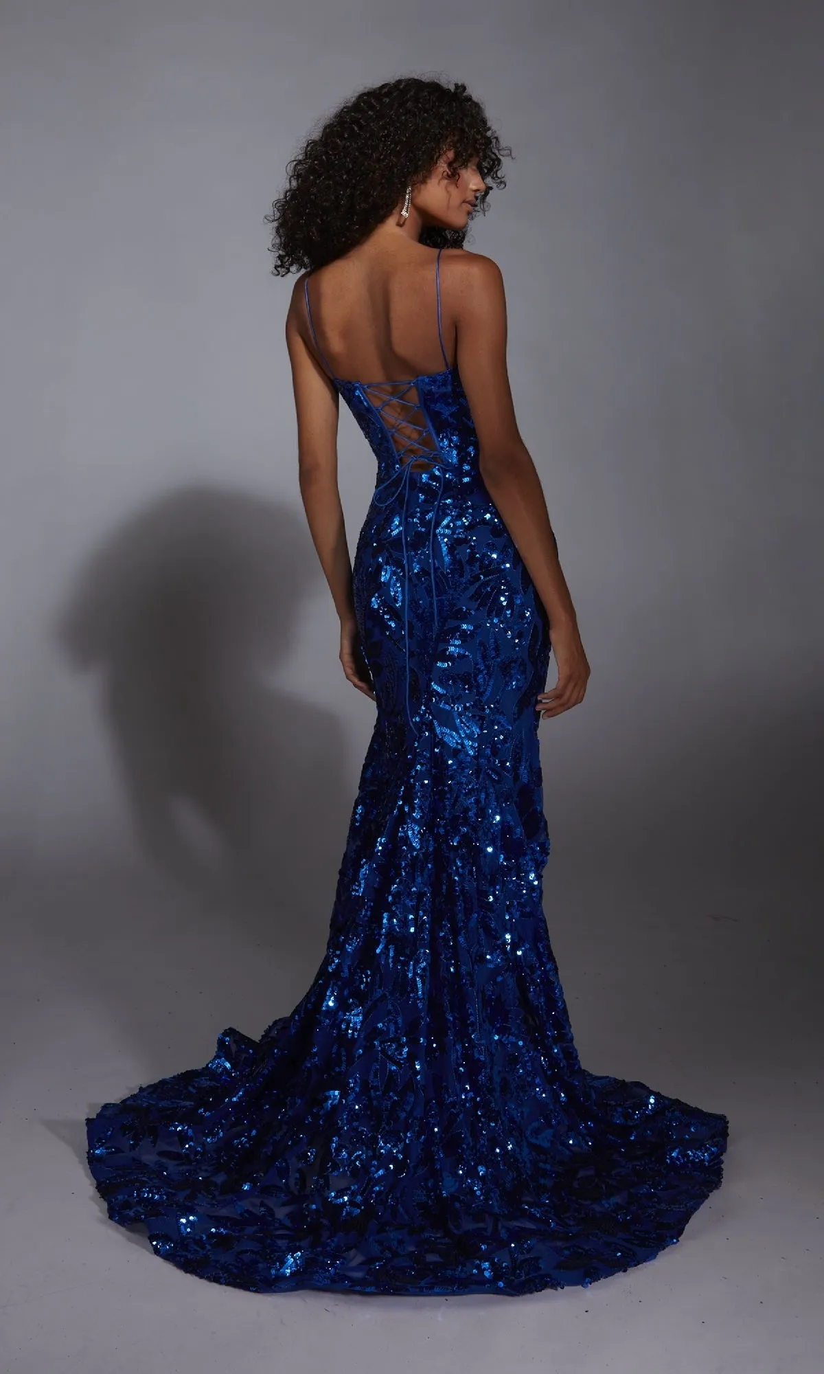 Lace-Up Long Sequin Prom Dress: Alyce 61755 sold by PromGirl product image thumbnail 4