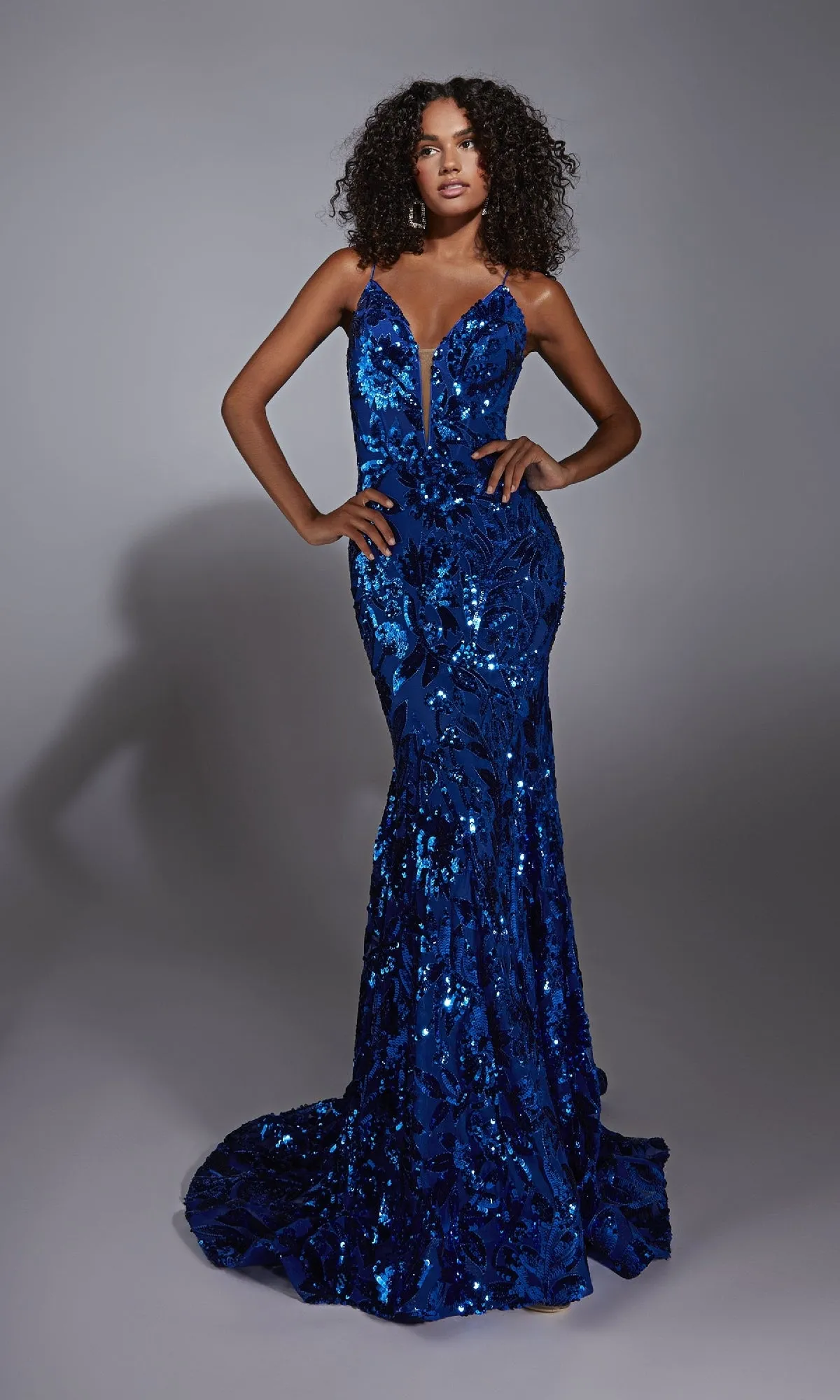 Lace-Up Long Sequin Prom Dress: Alyce 61755 sold by PromGirl product image thumbnail 3