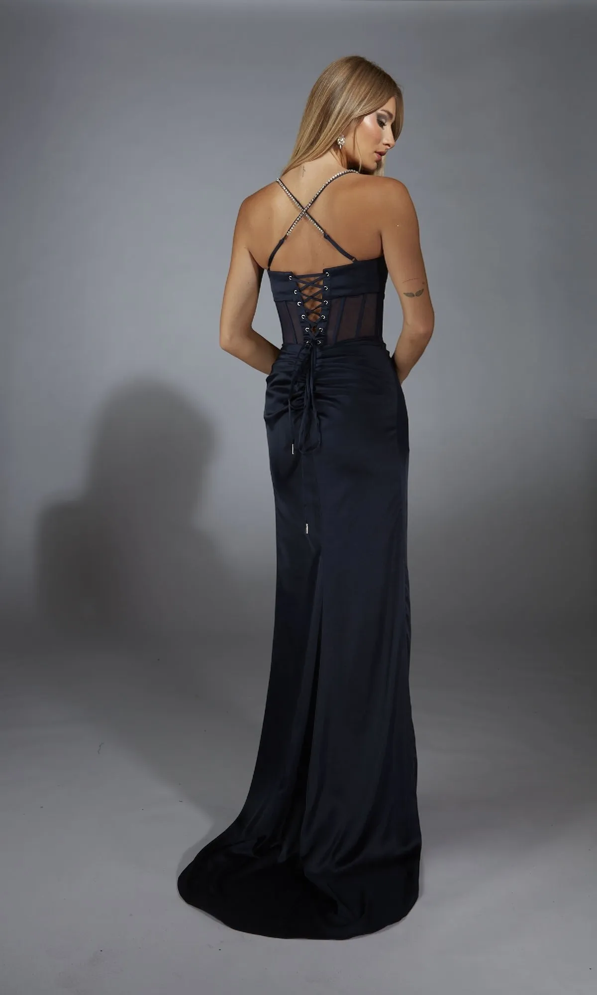 Sheer-Bodice Long Prom Dress: Alyce 61766 sold by PromGirl product image thumbnail 2