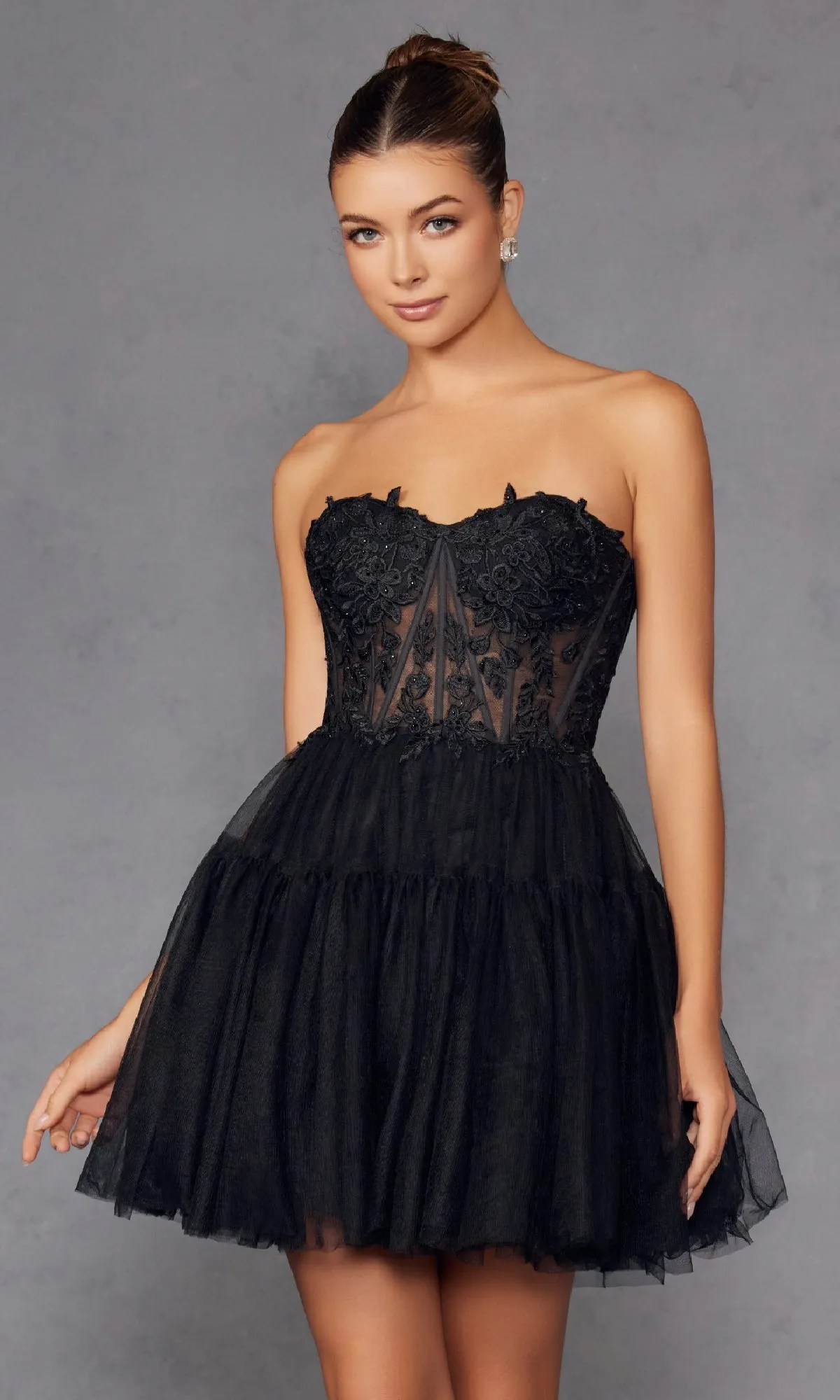 High-Low Strapless Prom Dress: Juliet JT2488S sold by PromGirl product image thumbnail 3