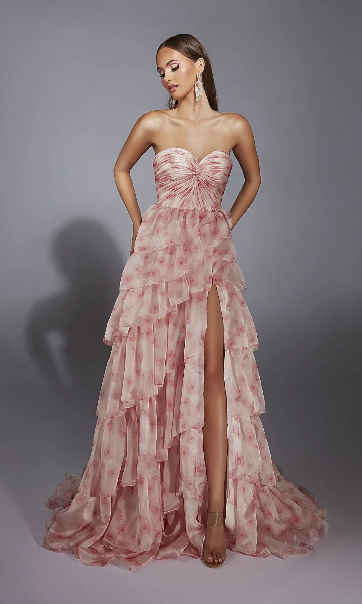 Pink Floral Prom Ball Gown: Aerie Couture 340 sold by PromGirl product image thumbnail 3