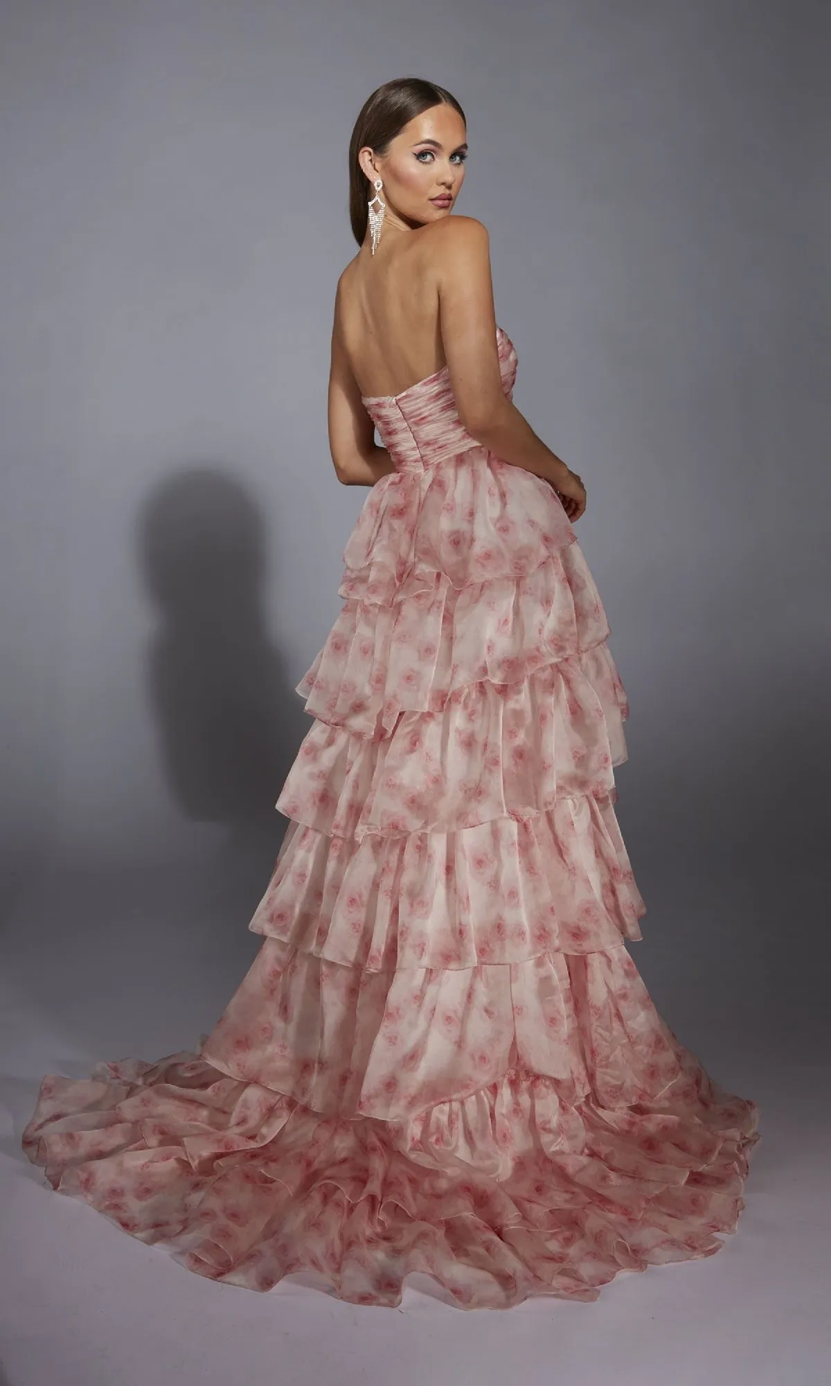 Pink Floral Prom Ball Gown: Aerie Couture 340 sold by PromGirl product image thumbnail 2