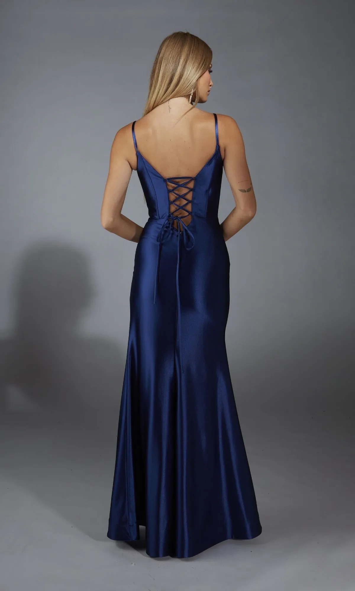 Long Navy Blue Prom Dress: Aerie Couture 309 sold by PromGirl product image thumbnail 2