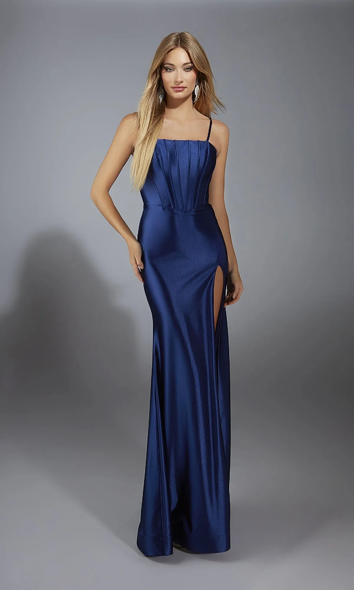 Long Navy Blue Prom Dress: Aerie Couture 309 sold by PromGirl product image thumbnail 3