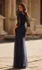 Sheer-Sleeve Formal Dress with Lace: La Femme 32610 sold by PromGirl
