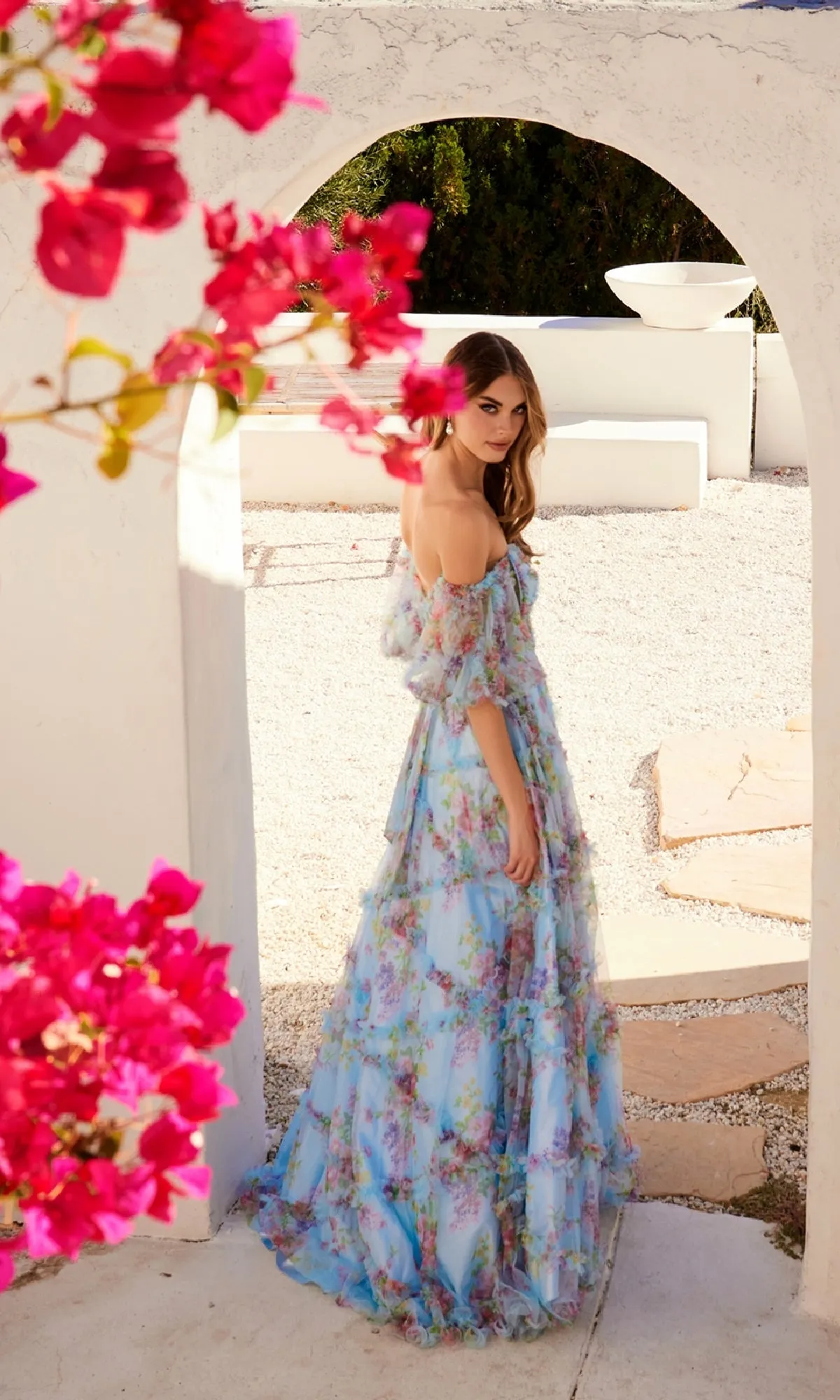 Off-Shoulder Long Print Prom Dress: Juliet JT2887C sold by PromGirl product image thumbnail 4