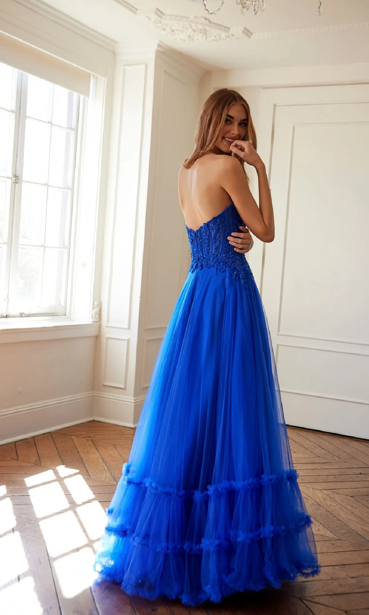 Strapless Long Prom Ball Gown: Juliet JT2561S sold by PromGirl product image thumbnail 2