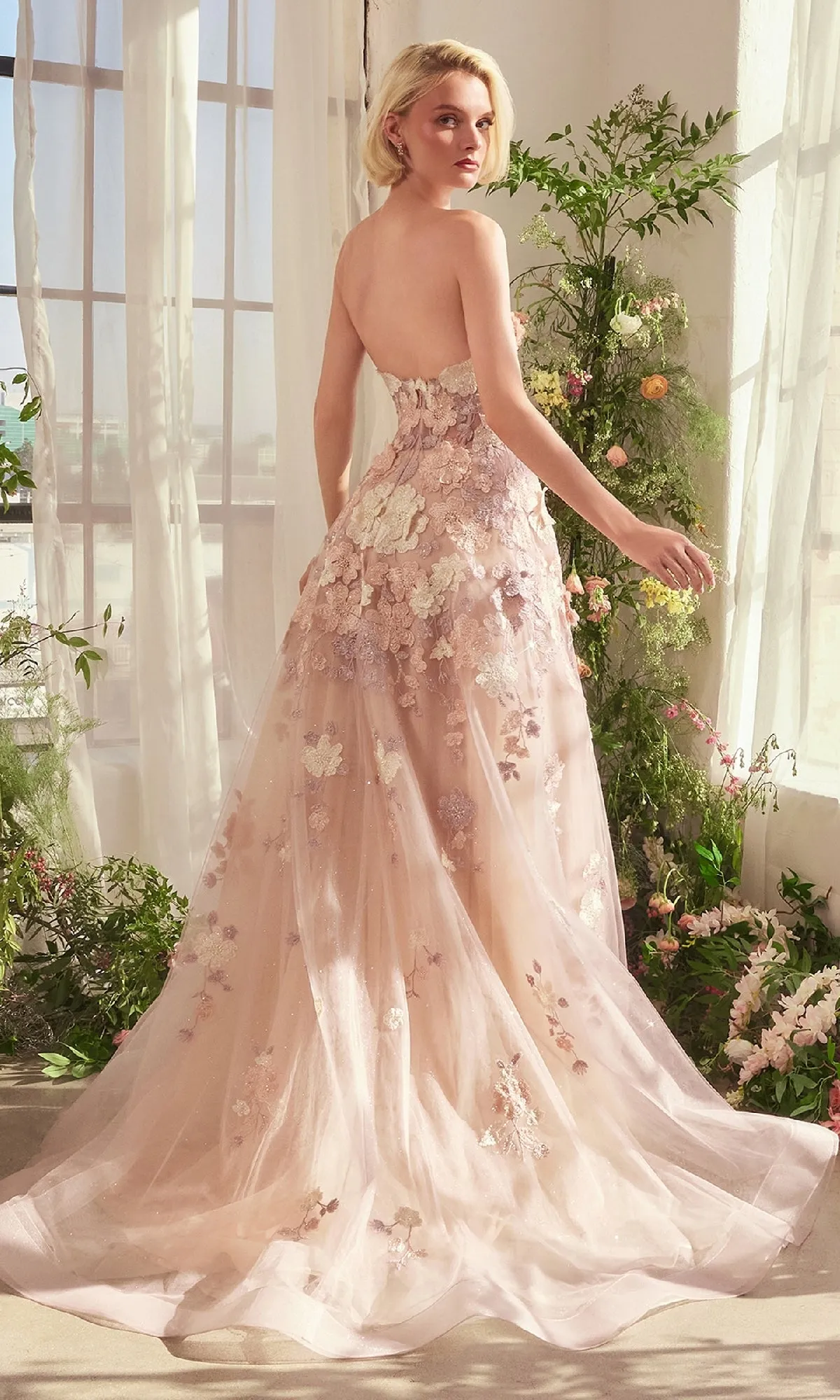 Strapless Long Mauve Prom Gown: Andrea & Leo A1453 sold by PromGirl product image thumbnail 3