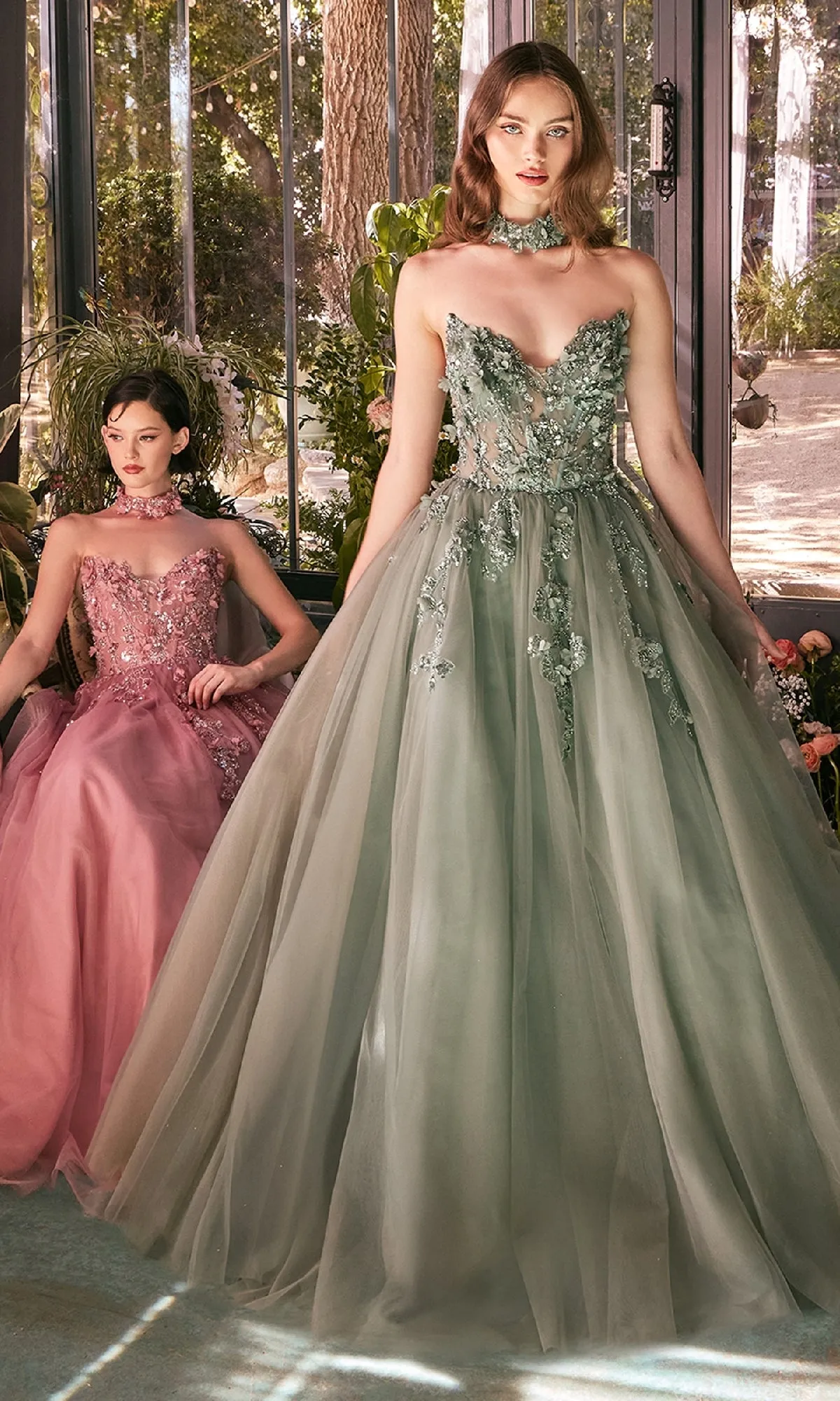 Strapless Floral Prom Gown: Andrea & Leo A1399 sold by PromGirl product image thumbnail 4