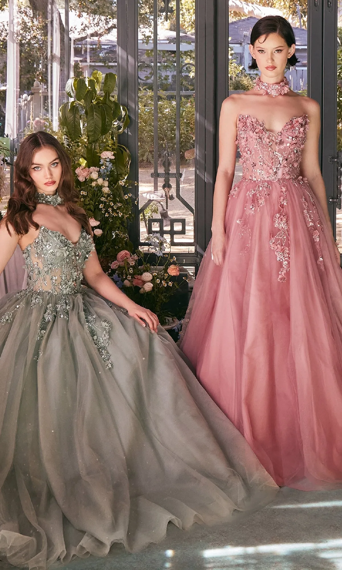 Strapless Floral Prom Gown: Andrea & Leo A1399 sold by PromGirl product image thumbnail 5