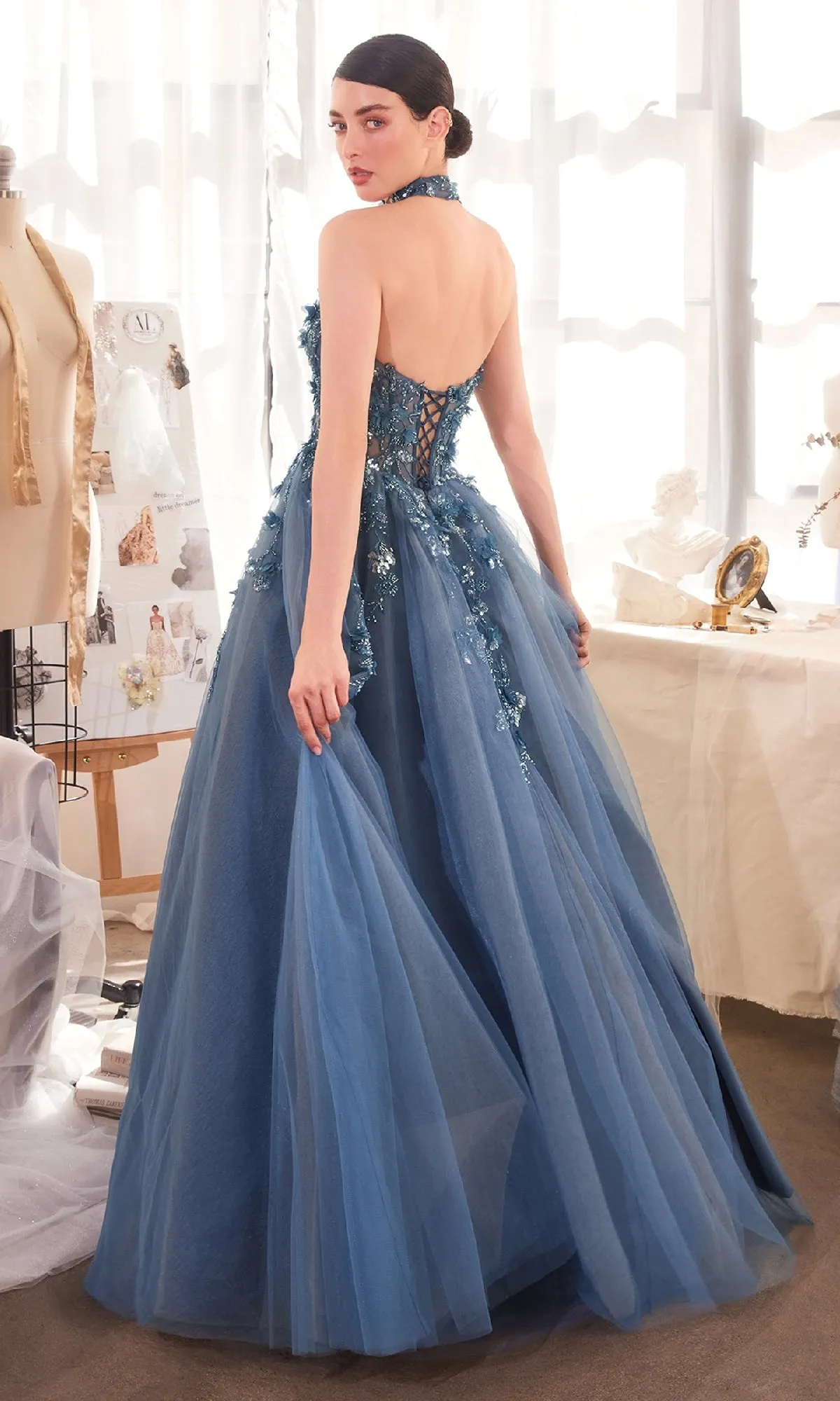 Strapless Floral Prom Gown: Andrea & Leo A1399 sold by PromGirl product image thumbnail 2