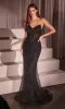 Strapless Long Sequin Prom Dress: Ladivine CC416 sold by PromGirl