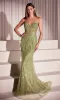 Strapless Long Sequin Prom Dress: Ladivine CC416 sold by PromGirl