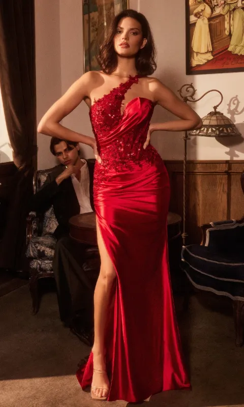 One-Shoulder Long Prom Dress: Ladivine CDS535 made by PromGirl