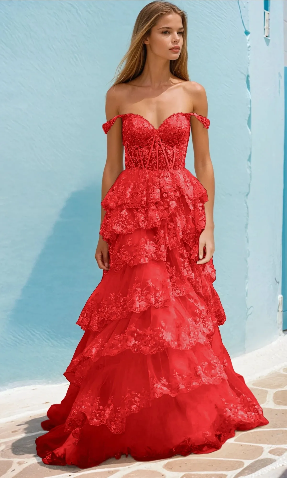 A-Line Corset Lace Prom Dress: PromGirl Exclusive sold by PromGirl product image thumbnail 4