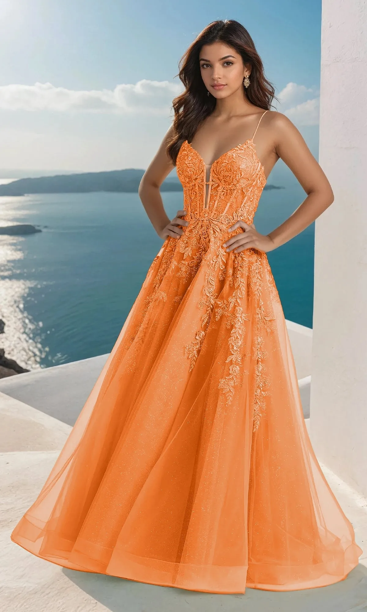 Glitter Tulle A-Line Prom Dress: PromGirl Exclusive sold by PromGirl product image thumbnail 3