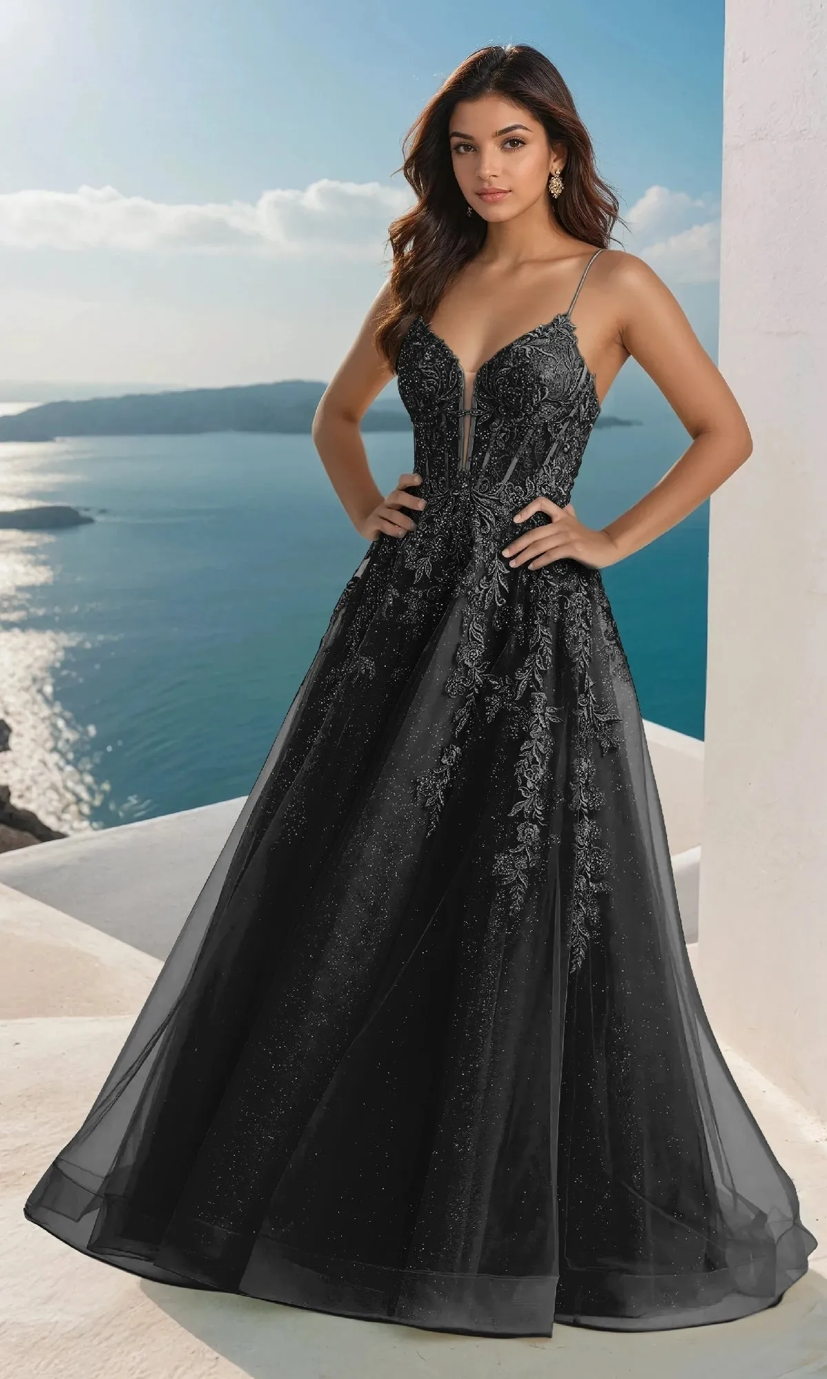 Glitter Tulle A-Line Prom Dress: PromGirl Exclusive sold by PromGirl product image thumbnail 5