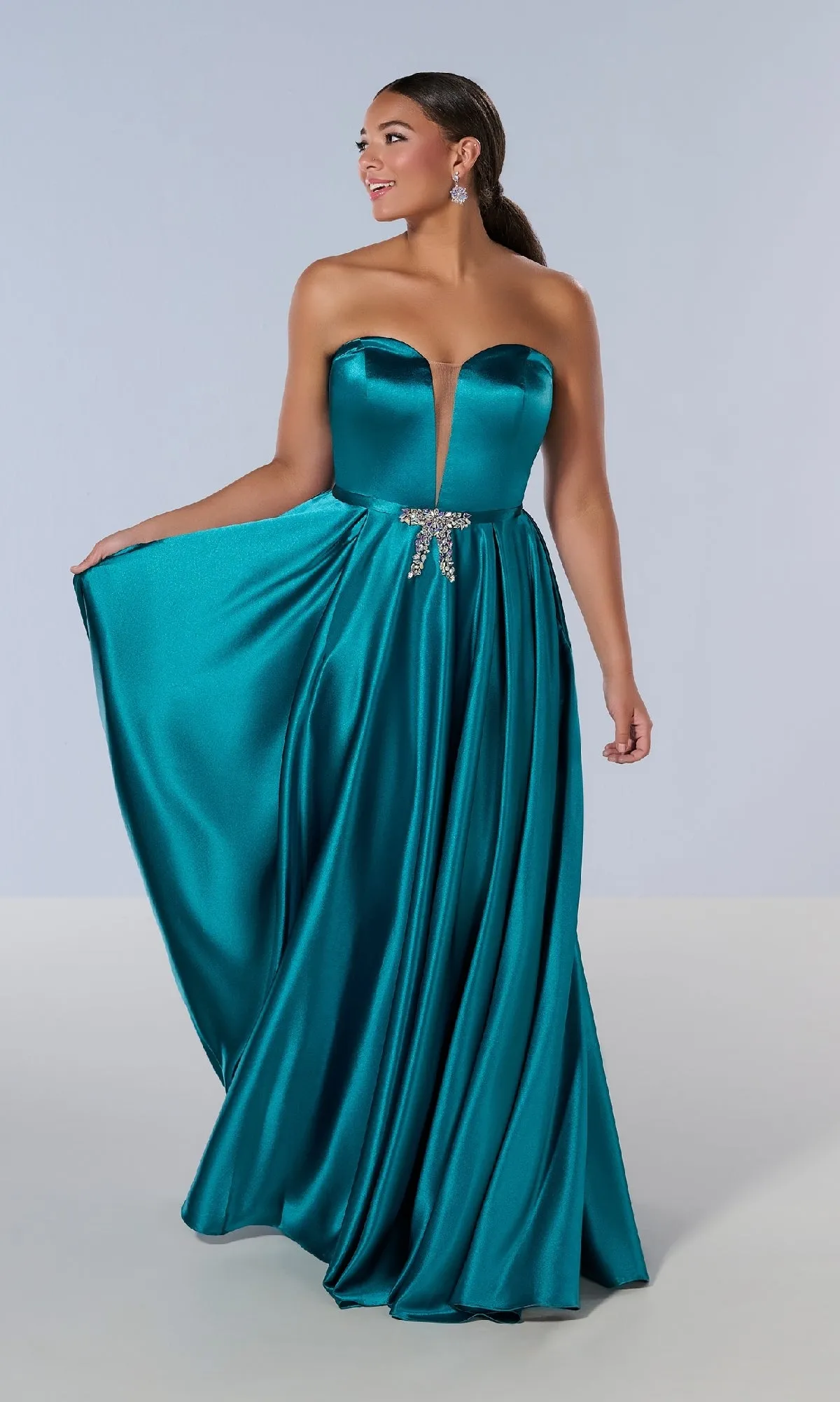 Long Plus-Size Prom Dress: Tiffany 16219 sold by PromGirl